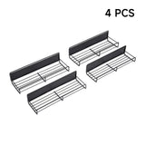 Black 4Pcs Magnetic Fridge Storage Shelf with Hooks