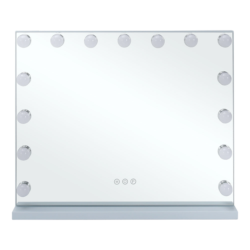 White Frameless Hollywood LED Lighted Cosmetic Mirror