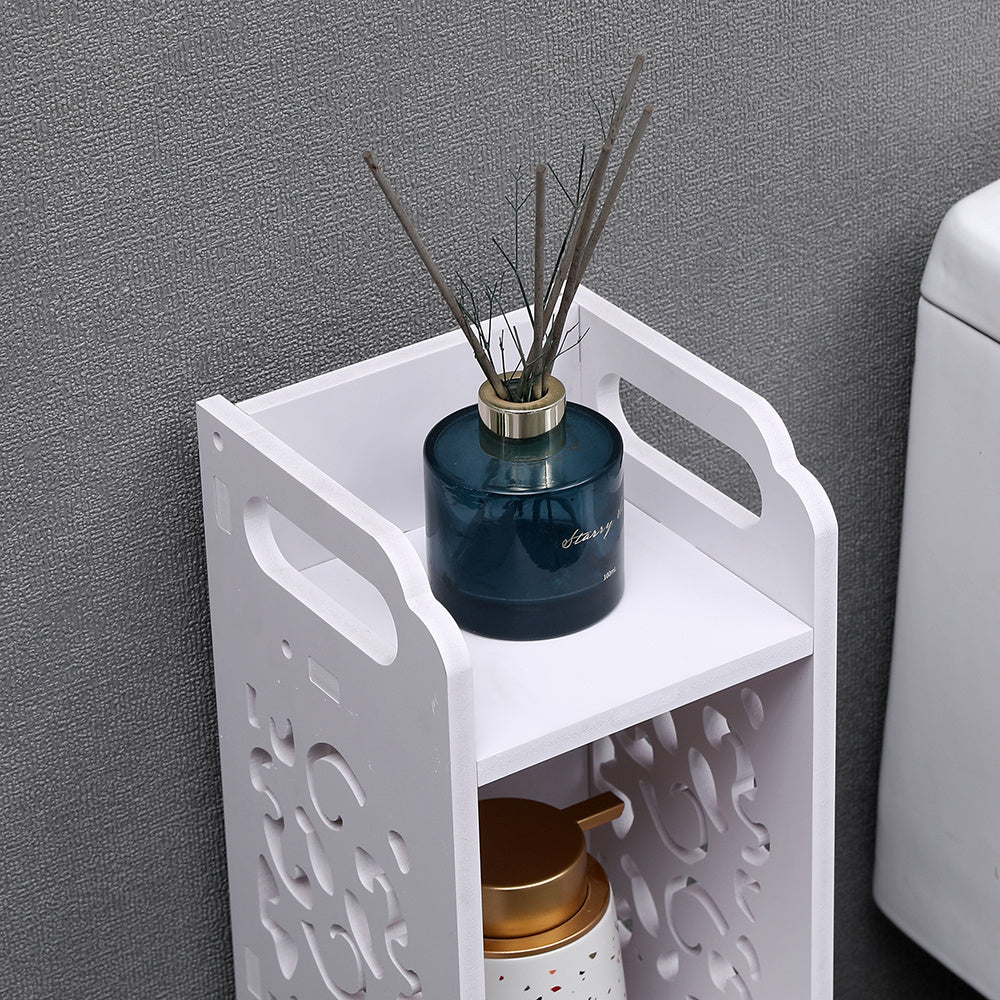 White 68cm H Freestanding Wooden Small Bathroom Cabinet