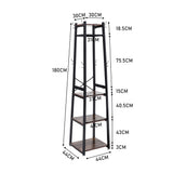 Direct Industrial Style Clothing Rack with 4 Tiers of Shelve