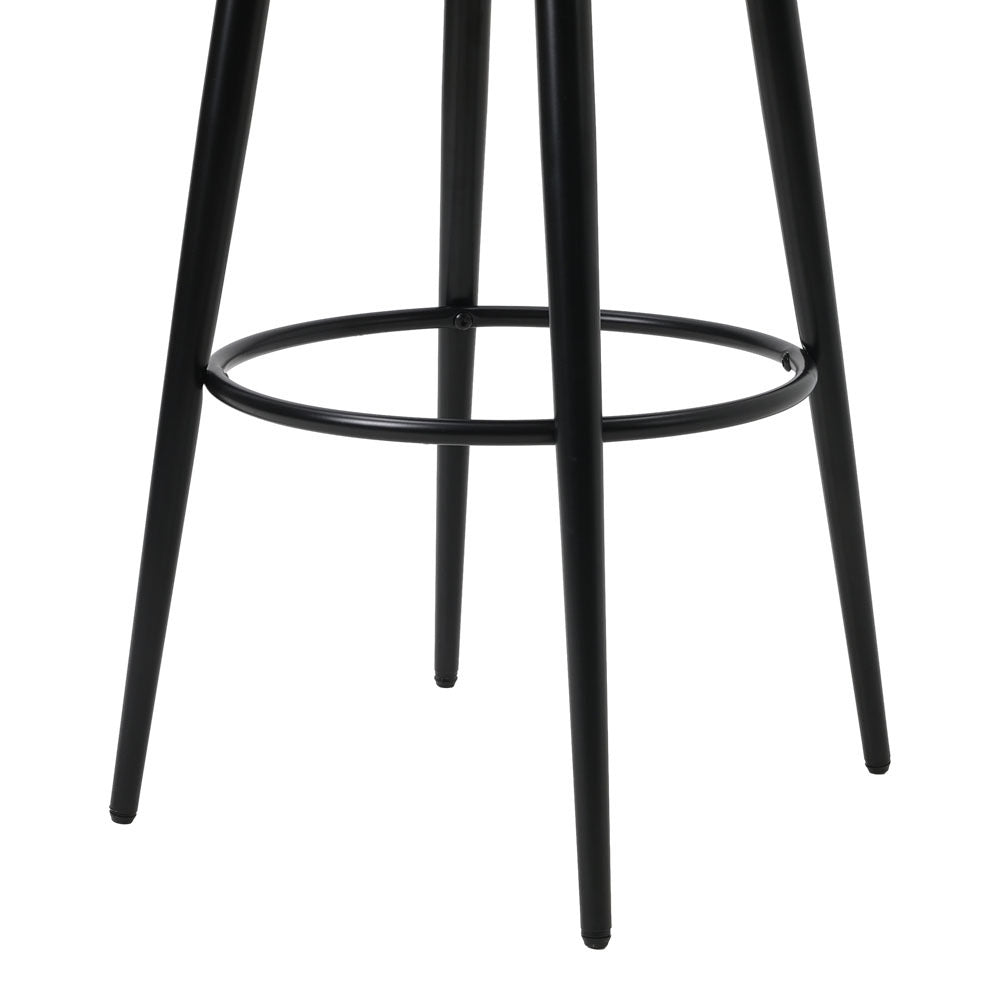 2 Pcs Grey Premium Linen Upholstered Bar Stools for Pub Dining Room