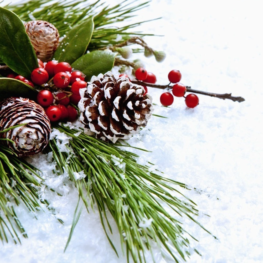 30 Pieces Christmas Tree Hanging Ornament Set Real Pine Cone Dyed with White Paint