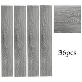 Set of 36 Planks PVC Self-stick Waterproof Floor Flooring Plank, Light Grey