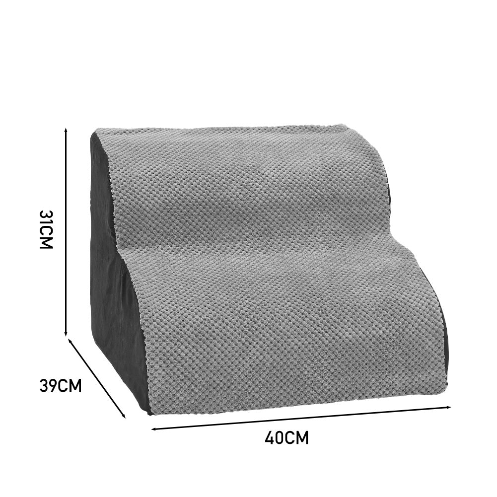 Grey Comfy Non Slip Pet Steps with Removable Cover