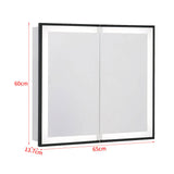 LED Light Up Double Door Bathroom Mirror Cabinet