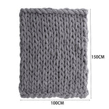 100x150CM Hand Woven Chenille Blanket for Couch and Bed,Dark Grey