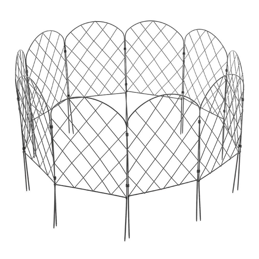 10Pcs Arched Top Iron Garden Fence