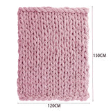 120x150CM Hand Woven Chenille Blanket for Couch and Bed,Pink