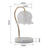 White 30.5cm Flower Shaped Glass Bedside Lamp
