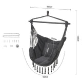 Dark Grey Garden Hanging Canvas Hammock Swing Chair