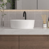 Modern Counter Round White Bathroom Sink Art Basin