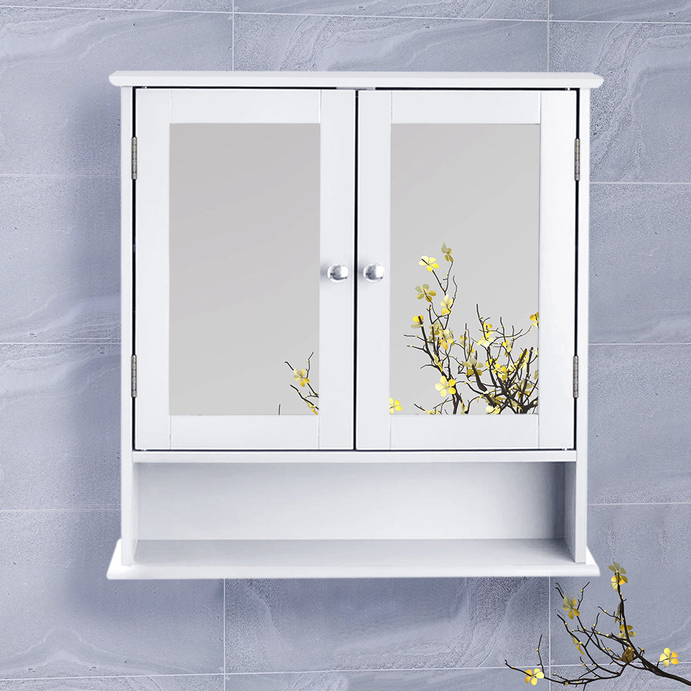 Wall Mounted Bathroom Mirror Cabinet, 2 Doors
