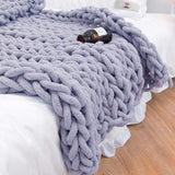 120x150CM Hand Woven Chenille Blanket for Couch and Bed,Grey