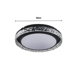 Round Acrylic Flush Mount LED Ceiling Light Whire and Black Modern Light