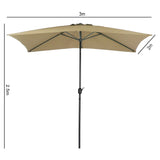 250 cm H Outdoor Waterproof Rectangular Parasol, with Round Base