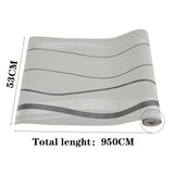 Silver Grey Modern Curve Striped Non Woven Wallpaper