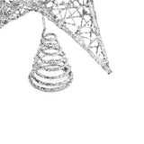 LED Light Up Christmas Tree Topper Star Xmas Ornament Home Party Decoration, Silver 25X28CM
