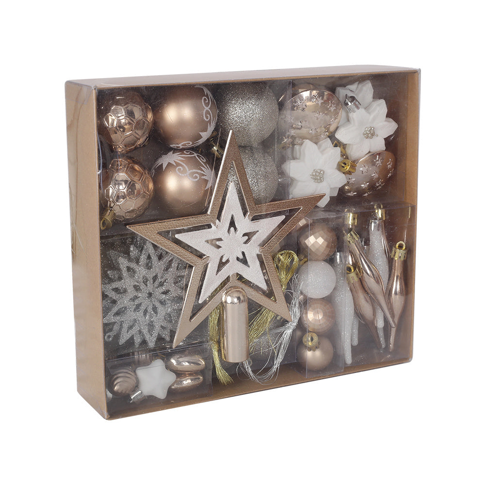 White 58Pcs Shatterproof Hanging Balls for Xmas Tree