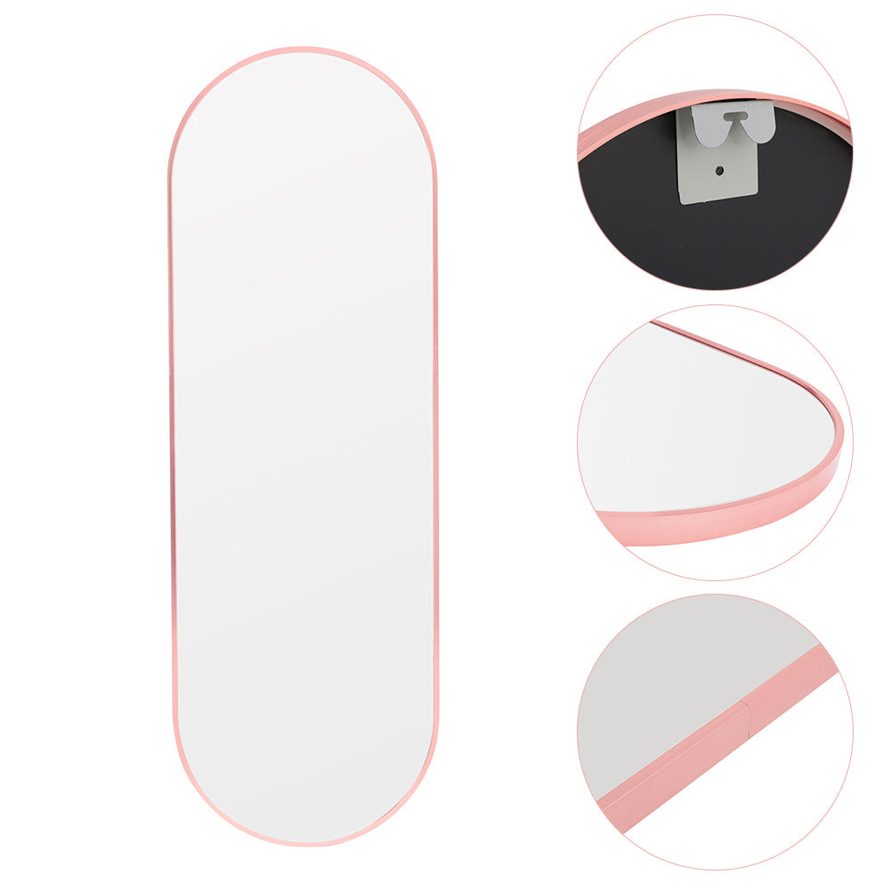 Modern Oval Metal Full Length Wall Mirror Rose Gold