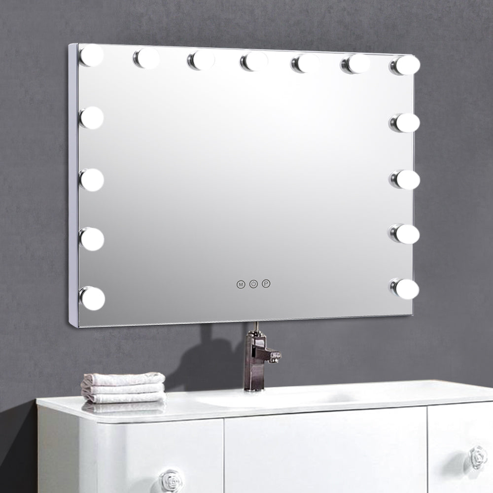 Makeup Dressing Mirror with Touch Sensor Dimmable 15 LED Lights
