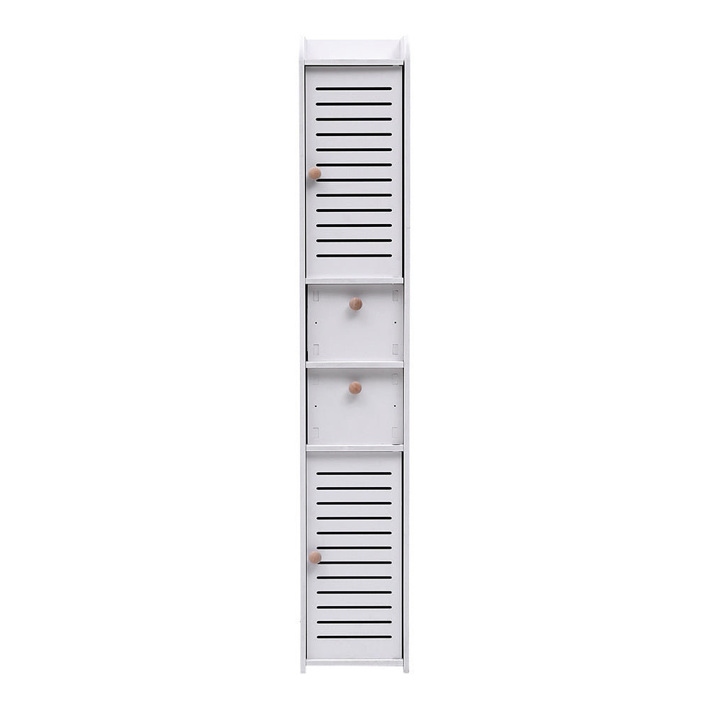 White 118cm H Freestanding Wooden Tall Bathroom Cabinet