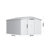 10ft x 8ft Metal Garden Shed Outdoor Tool shed,Dark Grey