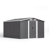 10ft x 8ft Metal Garden Shed Outdoor Tool shed,Dark Grey