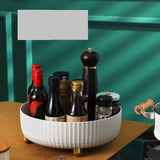 Pearl White Rotating Round Spice Storage Organizer