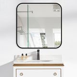 Black 60cm Square Wall Mirror with Aluminum Alloy Frame