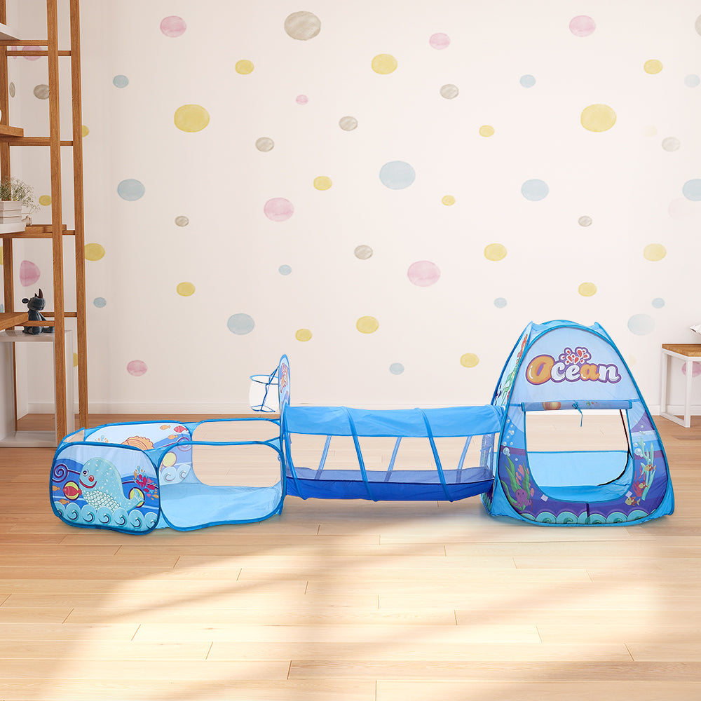 Kids Pop Up Play Tent Set Toddlers Tunnel Playhouse