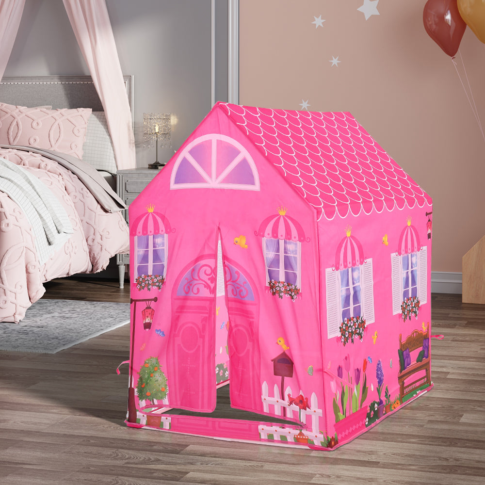 Girls Play Tent Pink Princess Castle Portable Playhouse for Kids