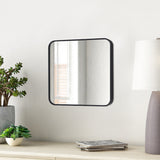 Black 40cm Square Wall Mirror with Aluminum Alloy Frame