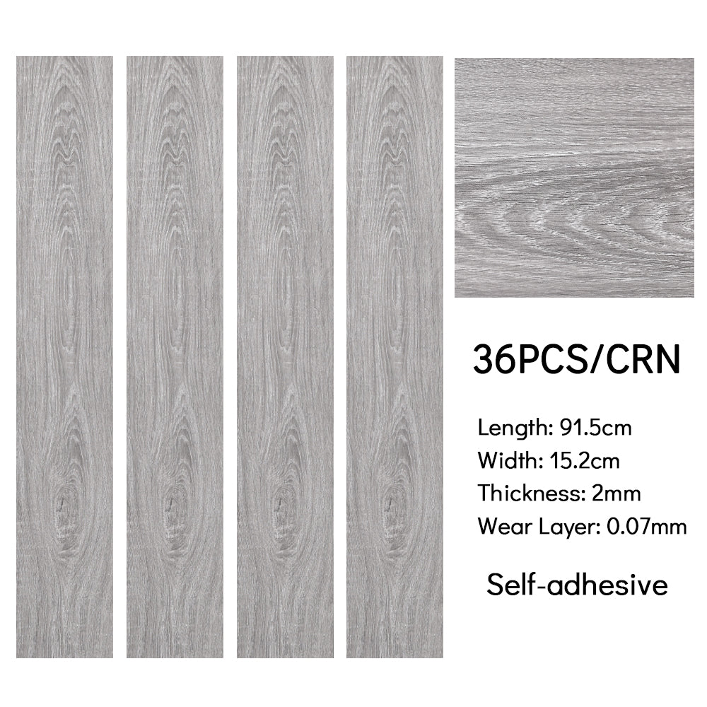 36 Pcs Realistic Wood Effect Self Adhesive PVC Flooring