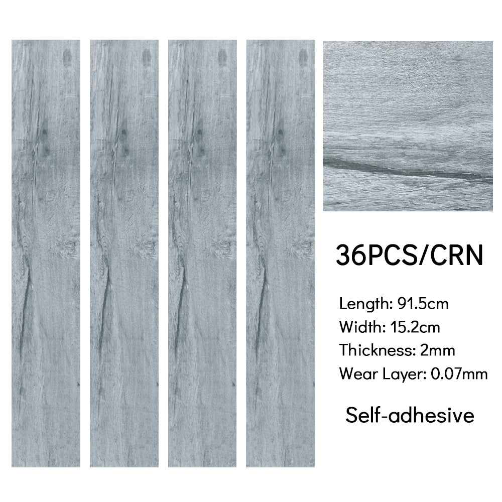 36 Pcs Wood Effect Self Adhesive Flooring