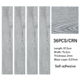 Set of 36 Wood Effect Self Adhesive PVC Flooring