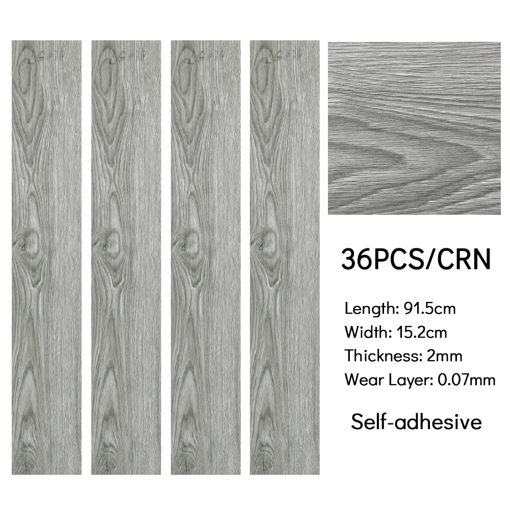 Set of 36 PVC Planks Self stick Flooring