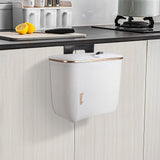 Pearl White 22cm Kitchen Bathroom Hanging Waste Bin with Lid