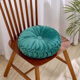 Velvet Round Floral Wrinkle pillow Cushion, Dark Green 45CM
