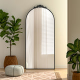 Vintage Inspired Black Metal Framed Accent Mirror