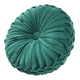 Velvet Round Floral Wrinkle pillow Cushion, Dark Green 45CM