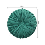 Velvet Round Floral Wrinkle pillow Cushion, Dark Green 45CM