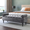 Luxury Flip Top Storage Bench with Hidden Compartment Plush Velvet Extra Seating