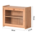 2 Tier Bamboo Bread Box for Kitchen Counter