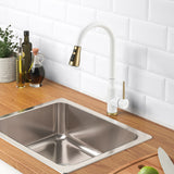 Retractable Pull-down Kitchen Faucet,White