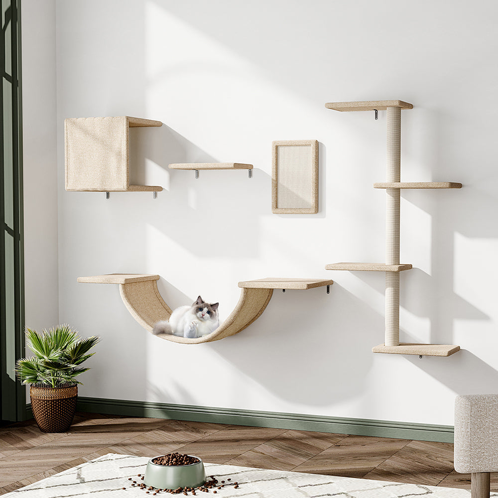Cat Tree Set with Hammock and Jumping Platform