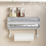 Dual-Layer Magnetic Plastic Wrap Dispenser with Cutter