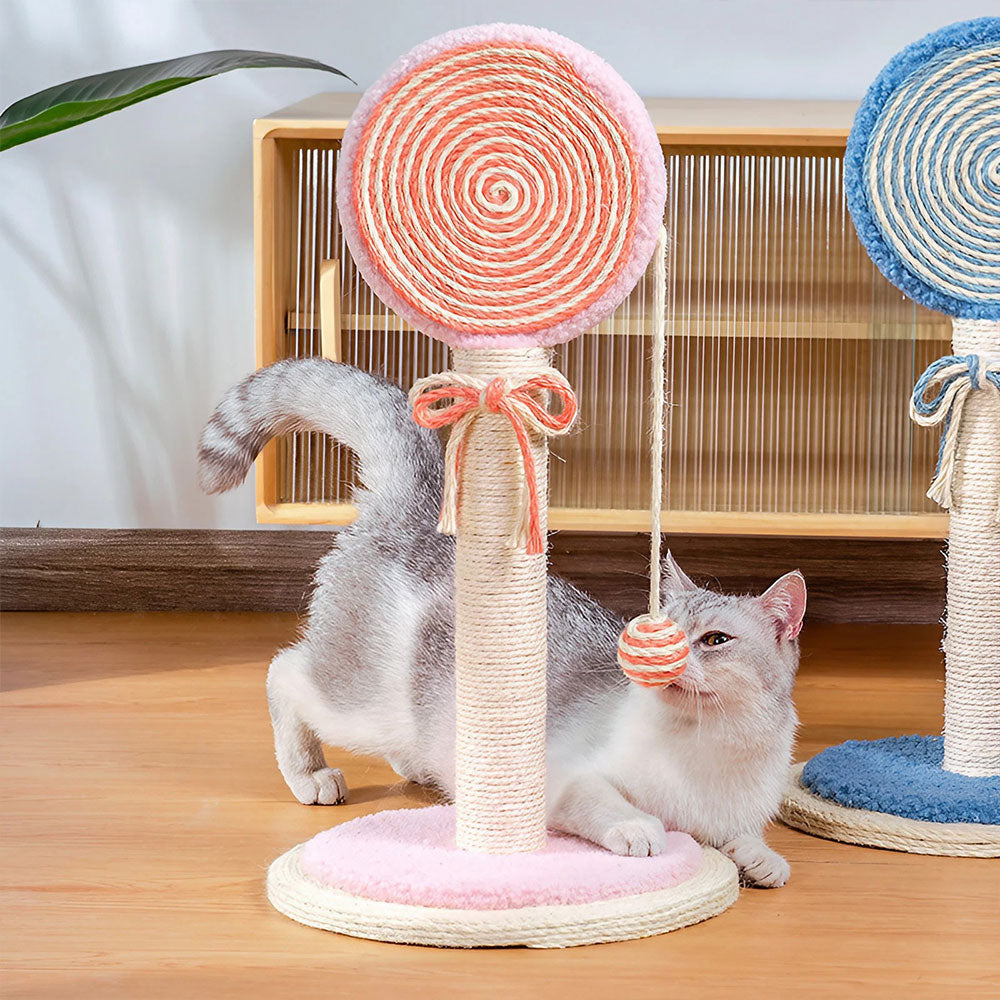 Sisal Lollipop Cat Scratching Post with Cat Toy Ball