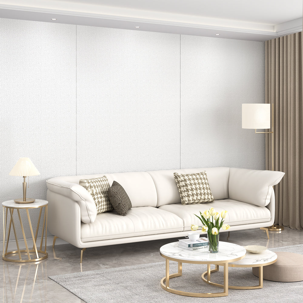 White Self Adhesive 3D Textured Vinyl Wallpaper Roll