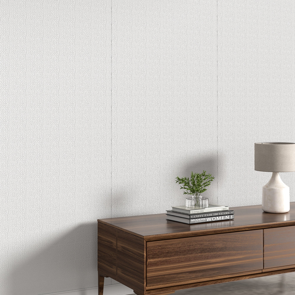 White Self Adhesive 3D Textured Vinyl Wallpaper Roll