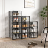 Set of 12 Plastic Transparent Stackable Shoe Storage Box
